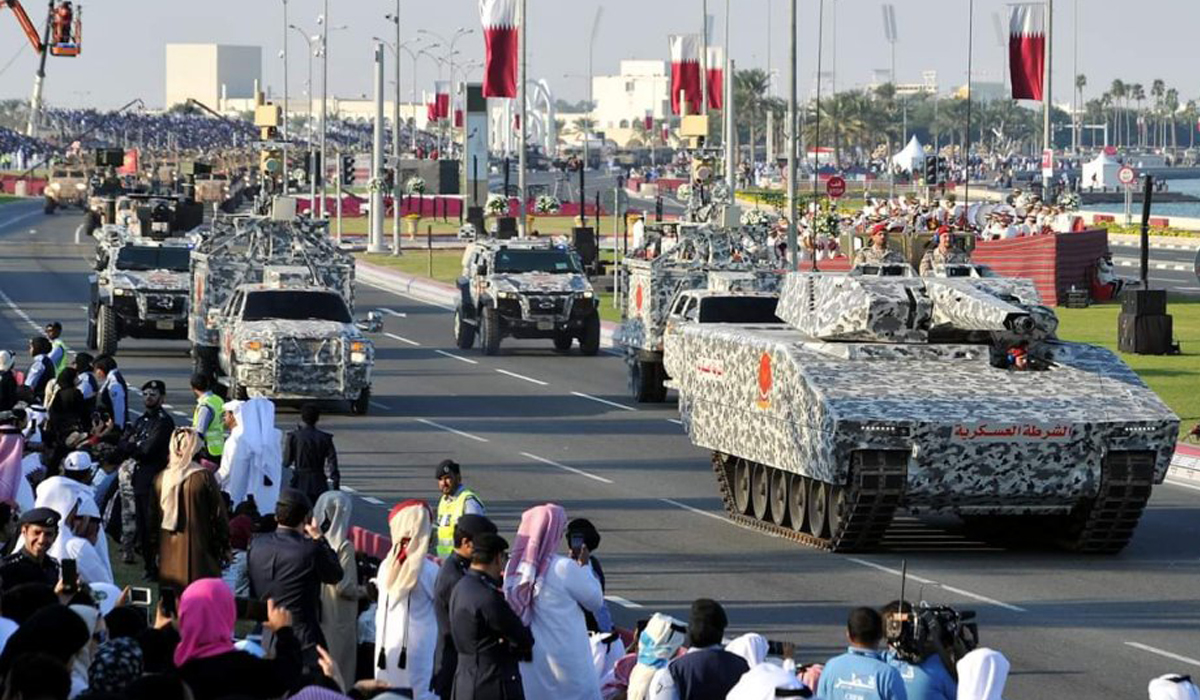 Military vehicles in Qatar National Day Parade